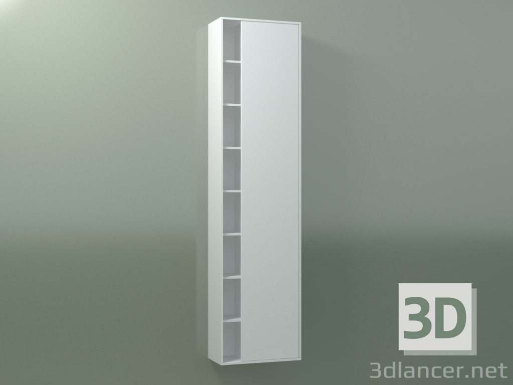 modello 3D Pensile con 1 anta destra (8CUCFCD01, Glacier White C01, L 48, P 24, H 192 cm) - anteprima