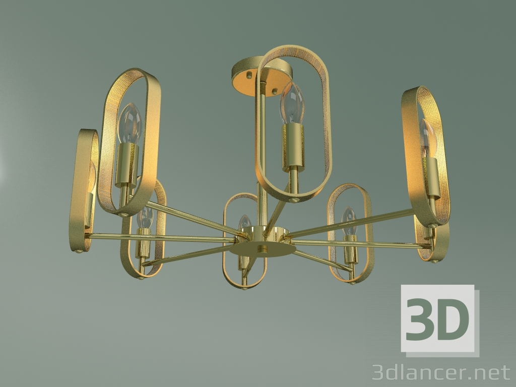 modello 3D Lampadario a soffitto 60077-8 (oro) - anteprima