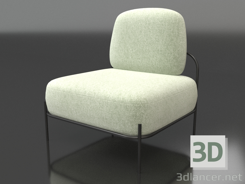 3d model Armchair Pawai (gray-turquoise) - preview