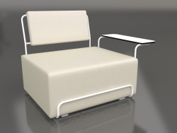 Lounge chair with right armrest (White)