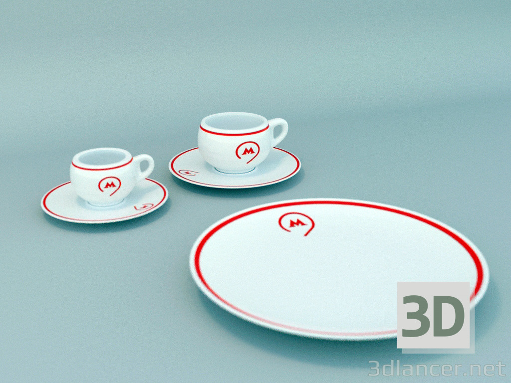 3d модель Посуда Мосметро – превью