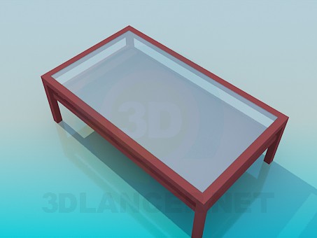 3d модель Журнальный столик с двухярусной столешницей – превью