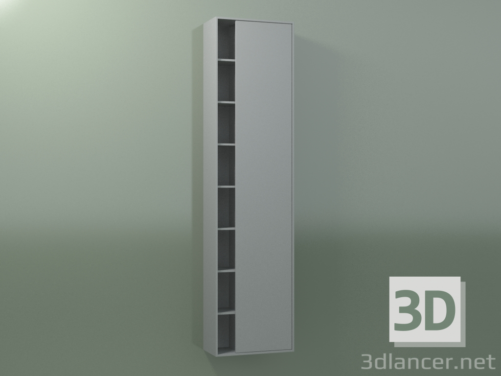 3D Modell Wandschrank mit 1 rechten Tür (8CUCFCD01, Silbergrau C35, L 48, P 24, H 192 cm) - Vorschau