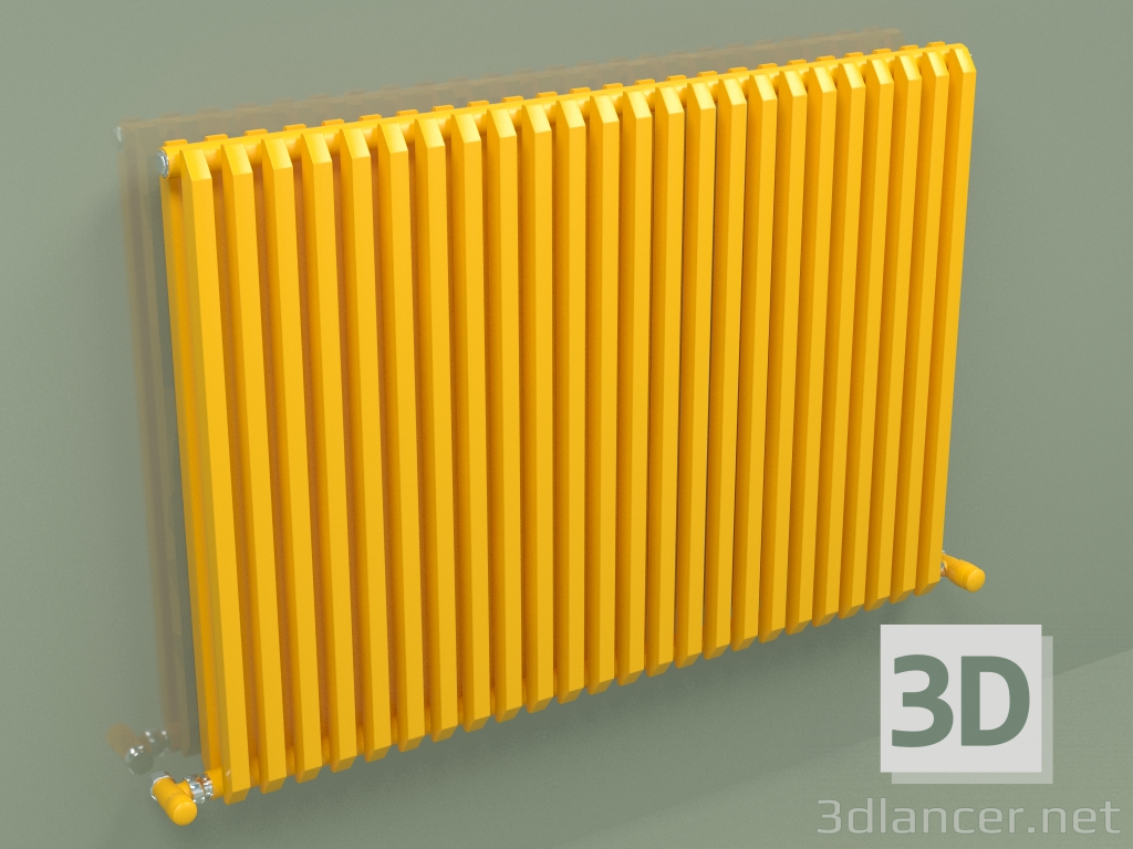 modèle 3D Radiateur SAX 2 (H 680 24 EL, jaune melon - RAL 1028) - preview