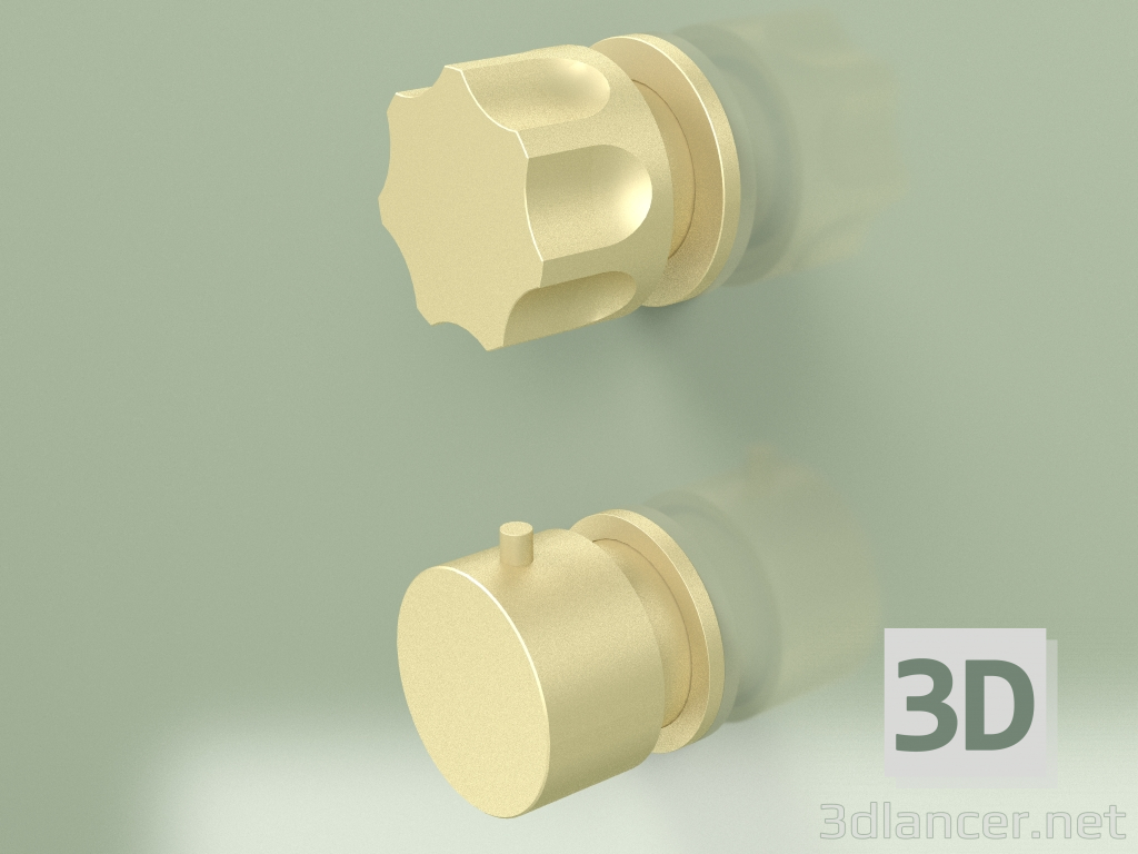 modèle 3D Set mitigeur thermostatique avec 1 robinet d'arrêt (17 48 0, OC) - preview