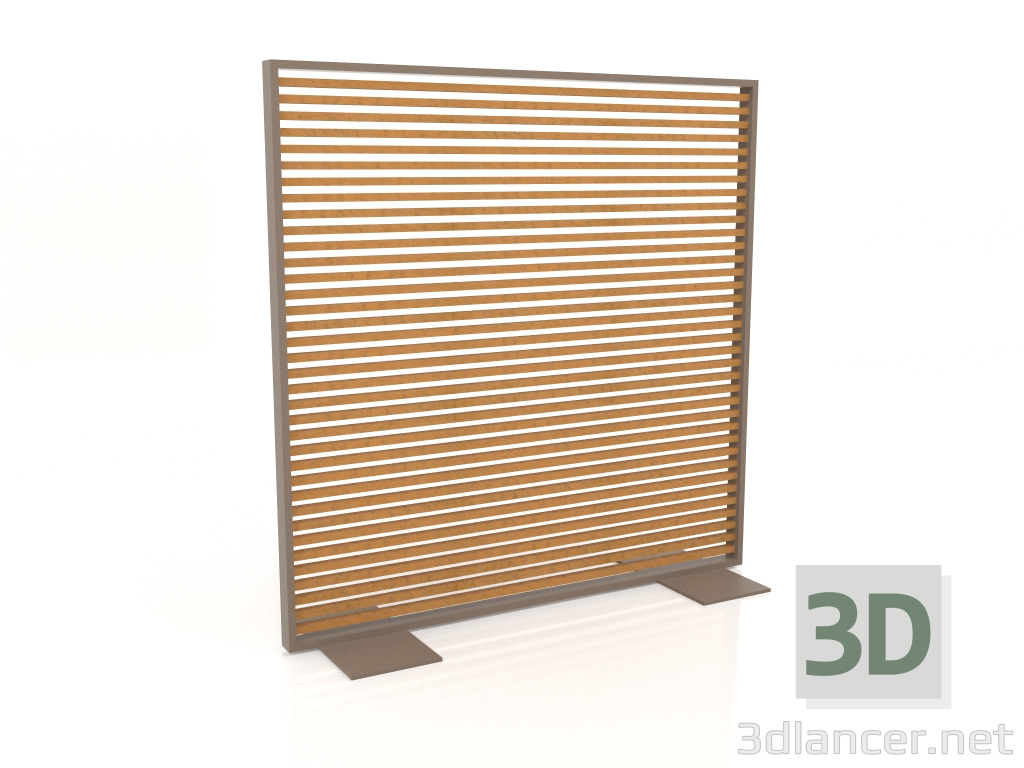 modello 3D Parete divisoria in legno artificiale e alluminio 150x150 (Roble Golden, Bronzo) - anteprima