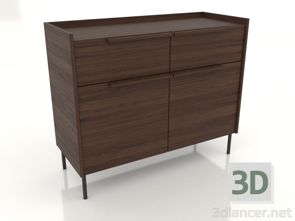 modèle 3D Commode 1000x400 mm (noyer foncé) - preview