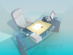 Un bureau avec fauteuil