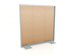 Parete divisoria in legno artificiale e alluminio 150x150 (Roble golden, Blu grigio)