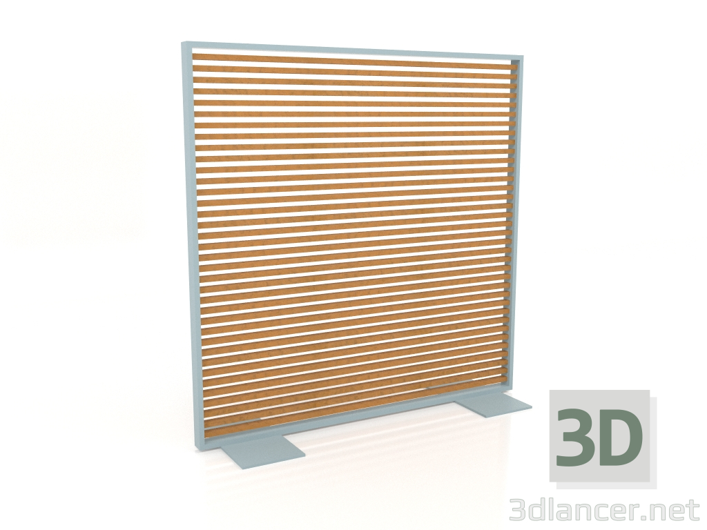 3D Modell Trennwand aus Kunstholz und Aluminium 150x150 (Goldgold, Blaugrau) - Vorschau