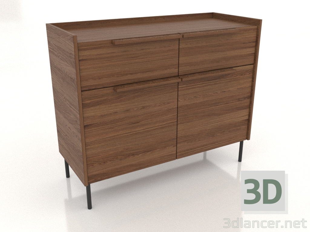 3d model Cajonera 1000x400 mm (nogal claro) - vista previa