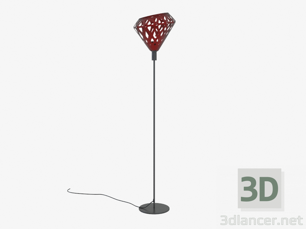 modello 3D Lampada da terra (Red drk dark) - anteprima