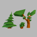 3d Spruce, bush and tree model buy - render