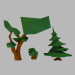 modello 3D di Abete, cespuglio e albero comprare - rendering