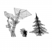 modello 3D di Abete, cespuglio e albero comprare - rendering