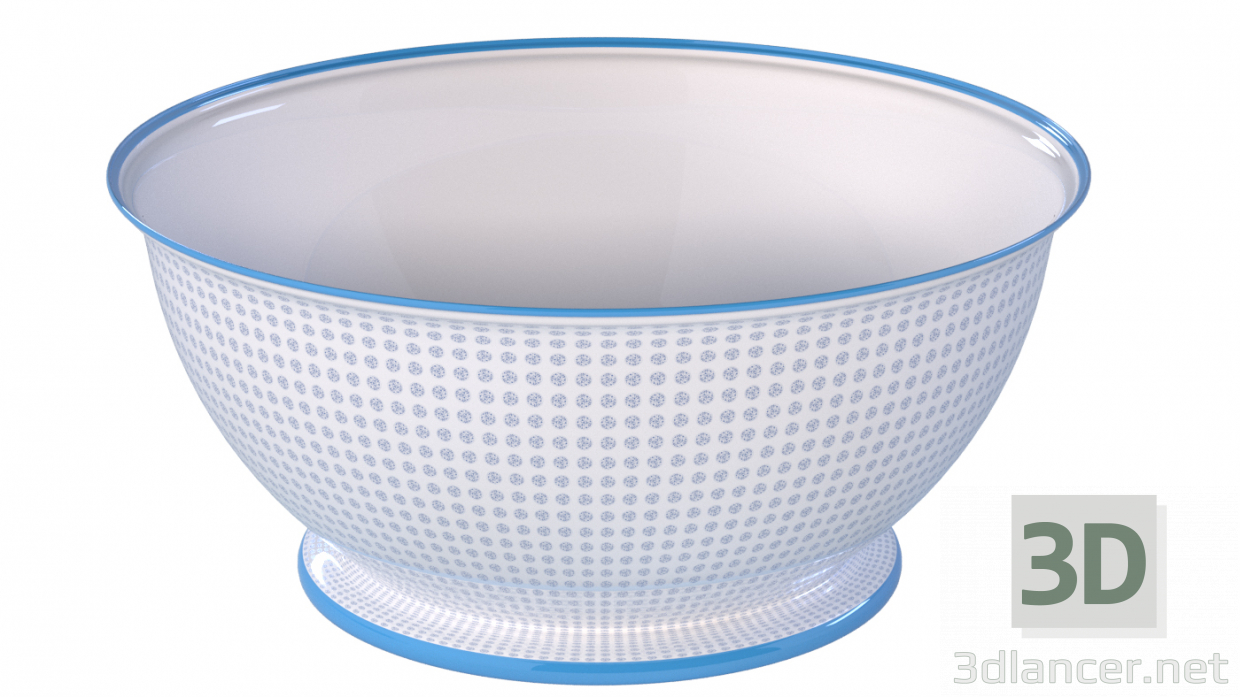 3d model Porcelain bowl with a pattern - preview