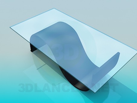 Modelo 3d Mesa de vidro com design arquitetônico - preview