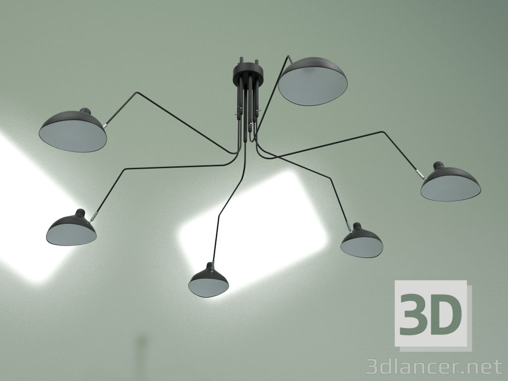 3d модель Стельовий світильник Spider Mouille 6 ламп (чорний) – превью