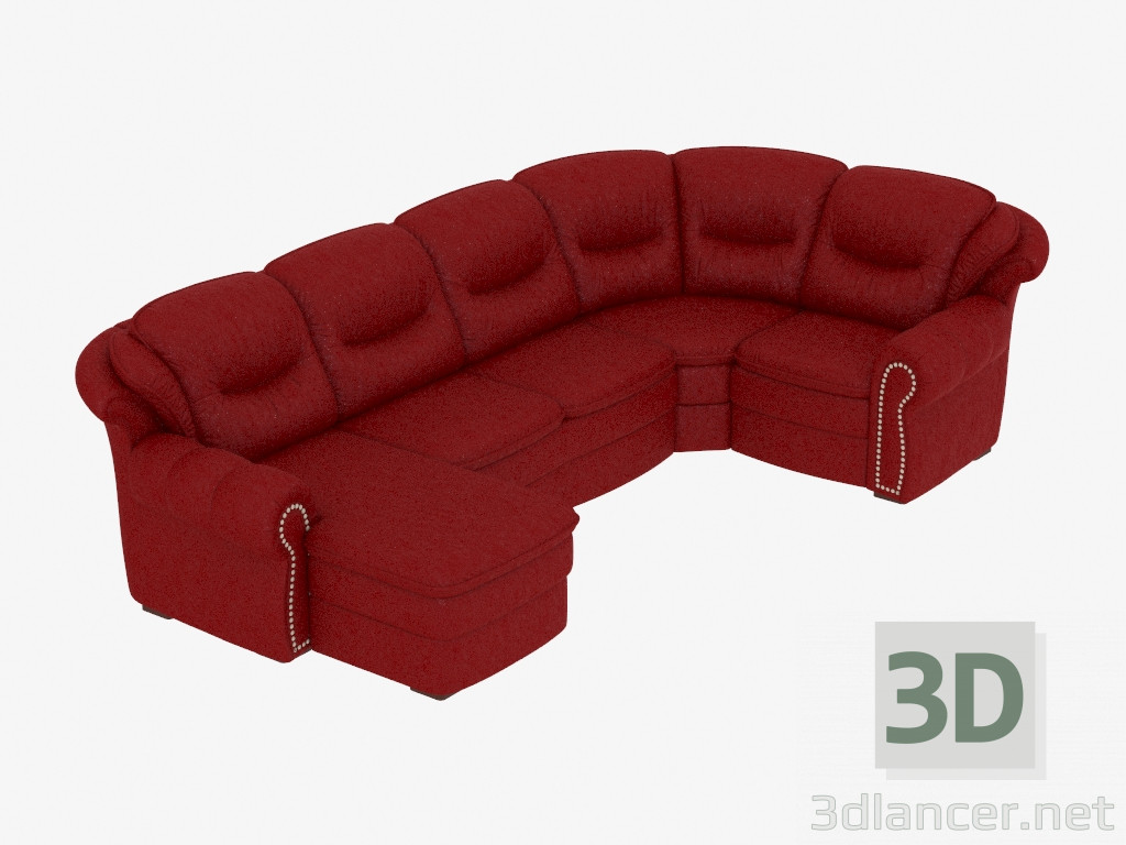 3D modeli Klasik deri koltuk - önizleme
