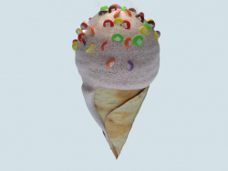Ice-cream horn, sprinkled with M & M