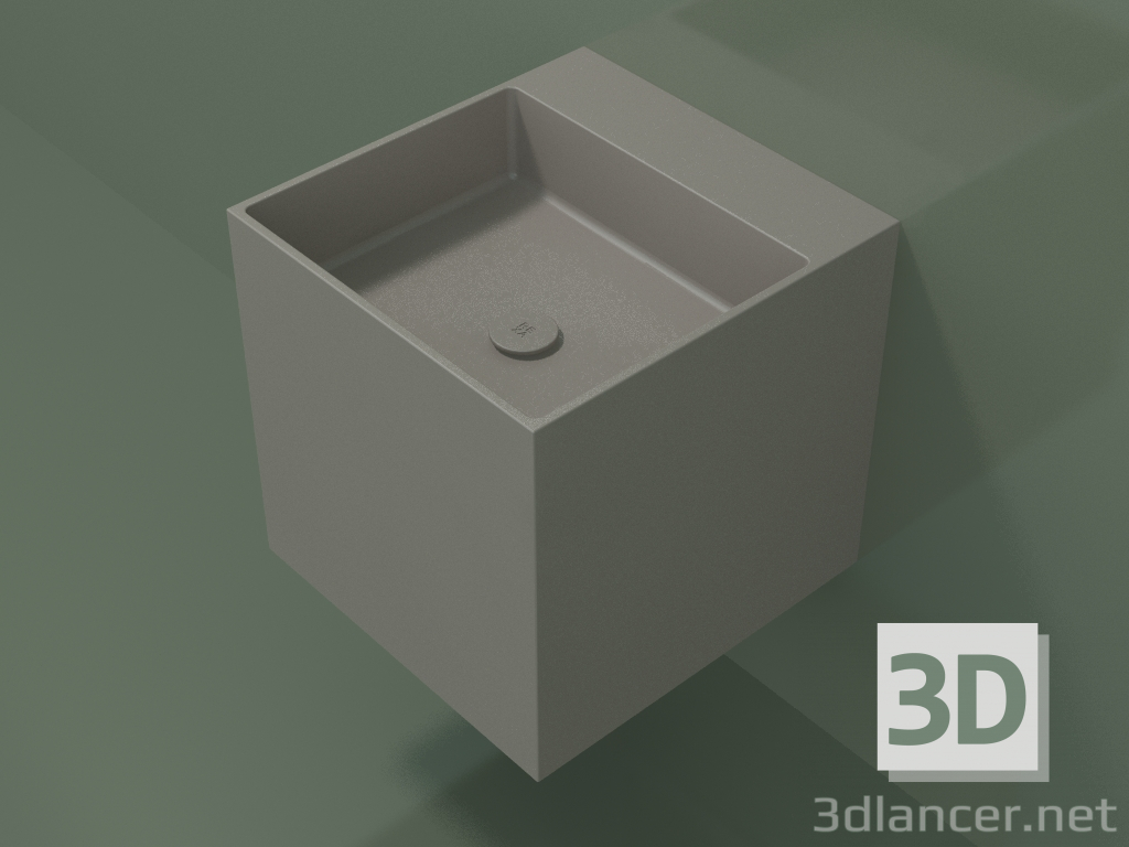3D modeli Duvara monte lavabo (02UN23302, Clay C37, L 48, P 50, H 48 cm) - önizleme