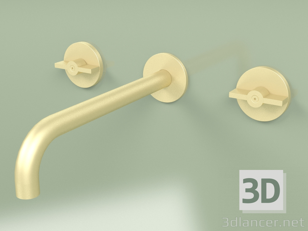 modello 3D Set da parete di 2 miscelatori separati con bocca (19 11 V, OC) - anteprima