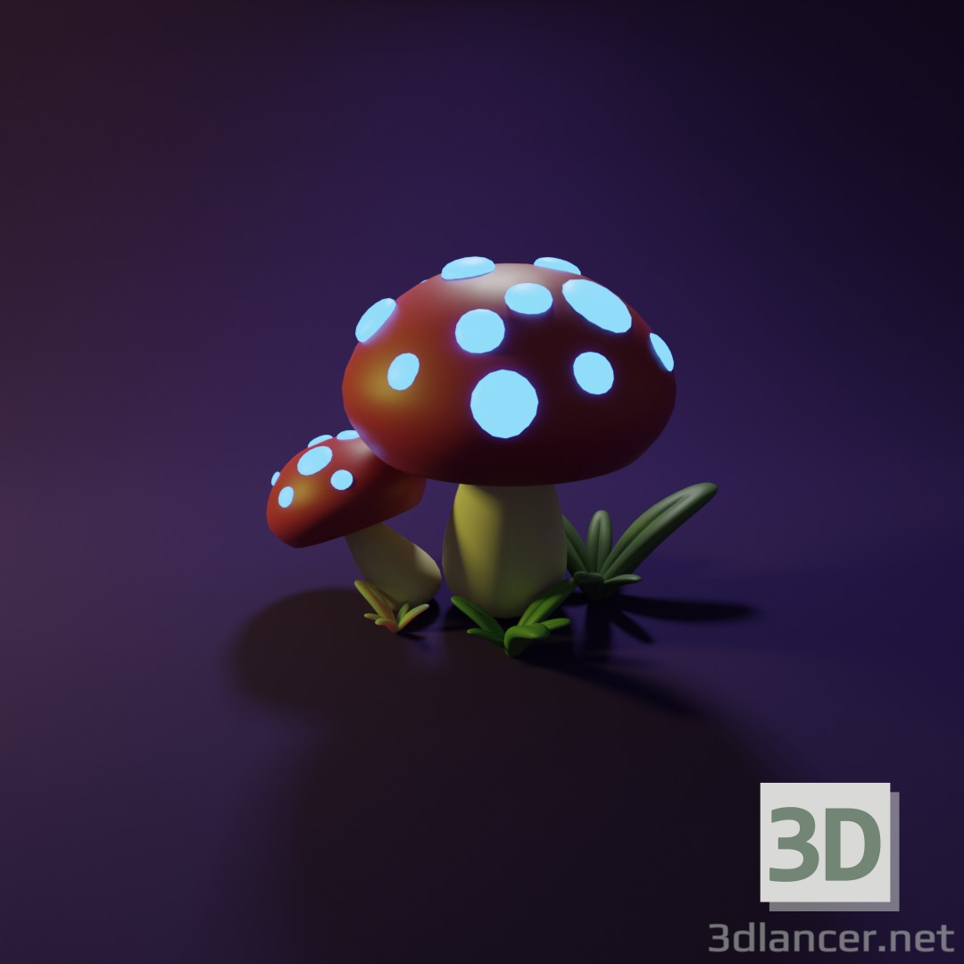 modello 3D Funghi - anteprima