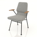 modèle 3D Chaise sur pieds métal D16 mm avec accoudoirs - preview