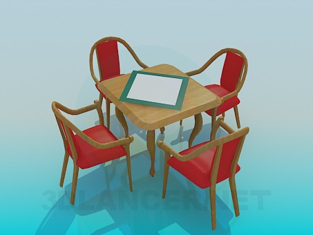 modèle 3D Une table dans le café - preview