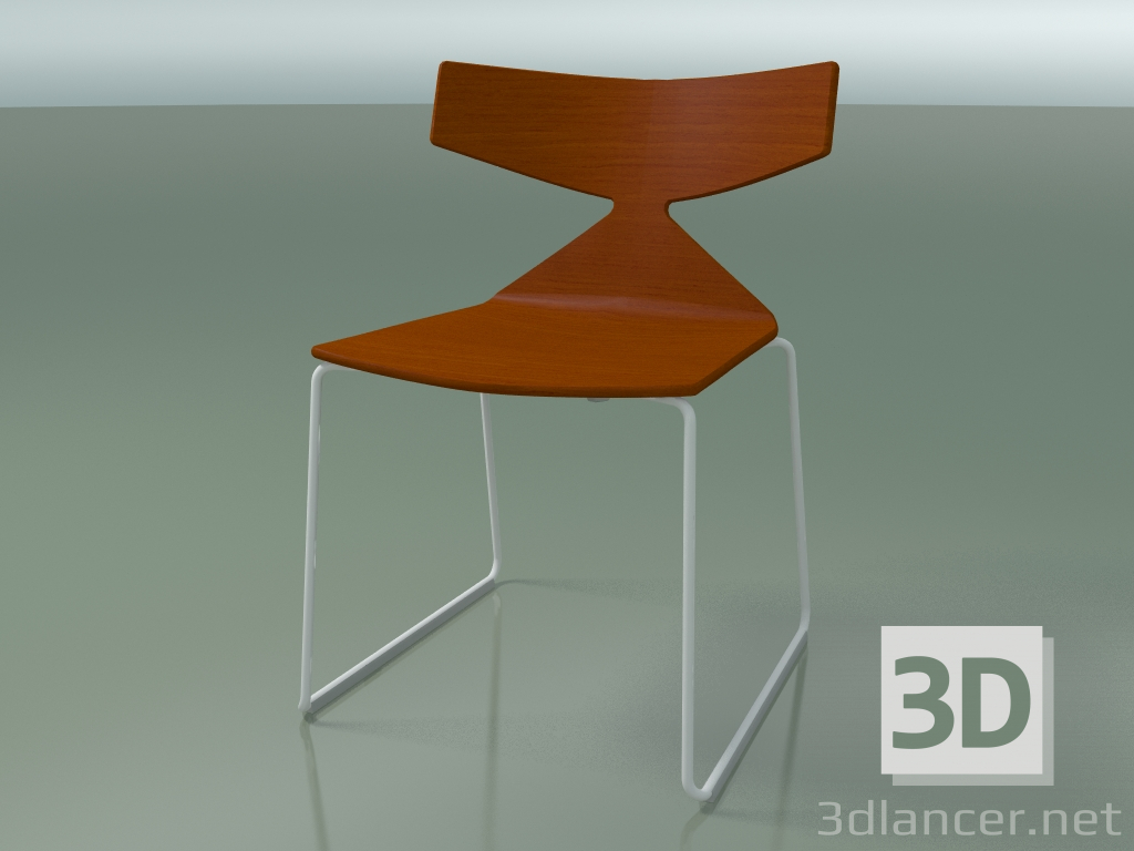 3D Modell Stapelbarer Stuhl 3702 (auf einem Schlitten, Orange, V12) - Vorschau