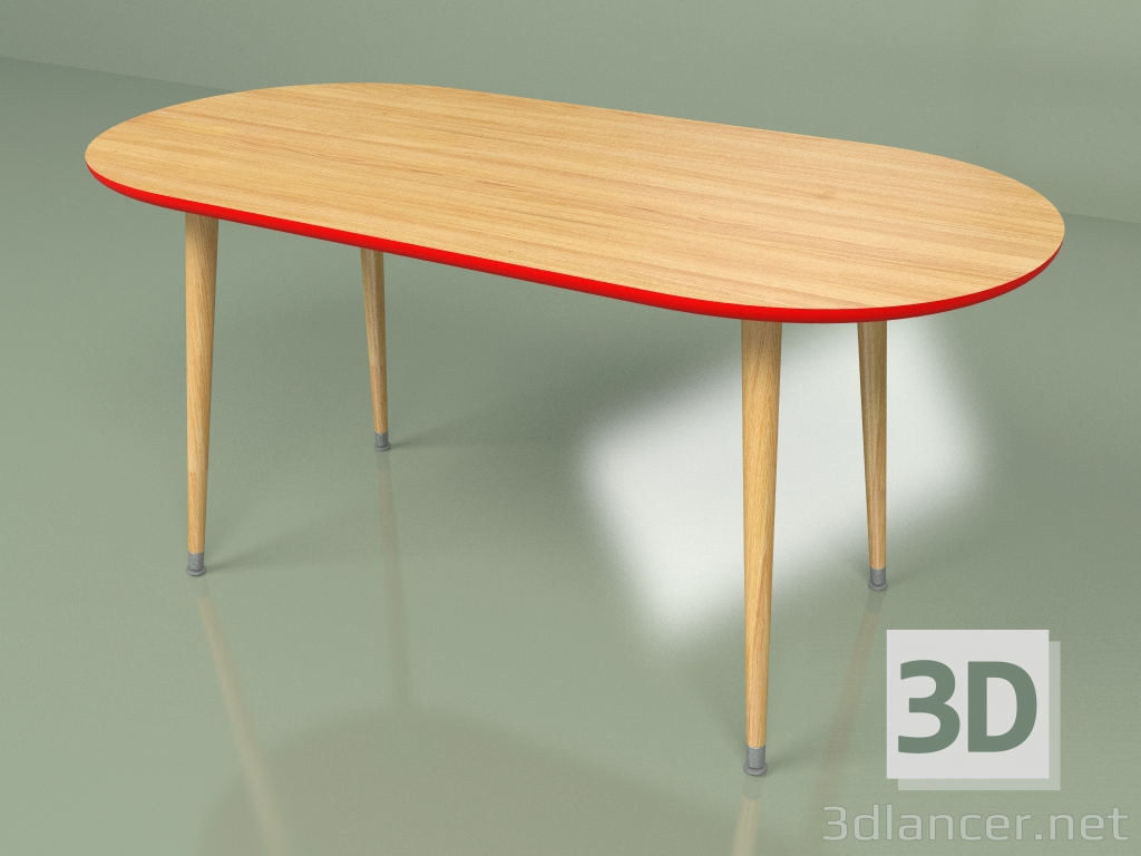 modello 3D Tavolino Sapone impiallacciato (rosso) - anteprima