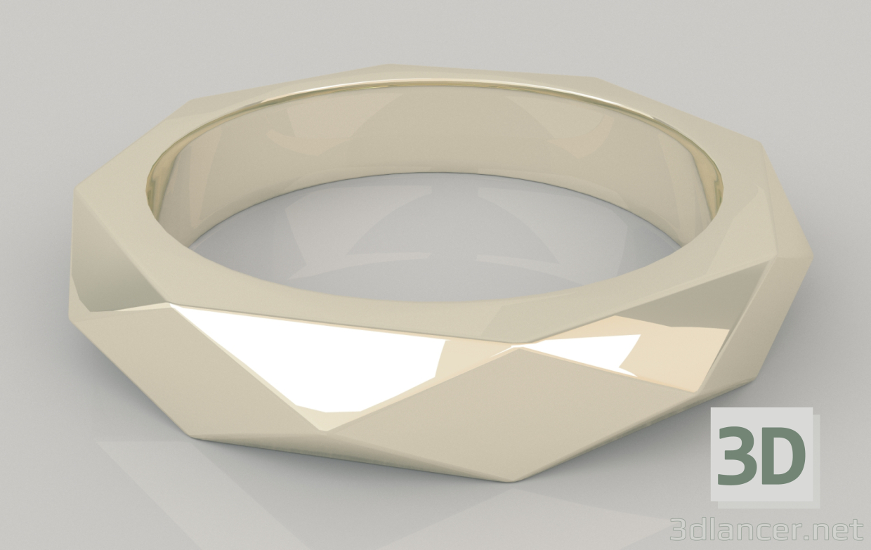 Anillo de bodas "Bordes" 3D modelo Compro - render