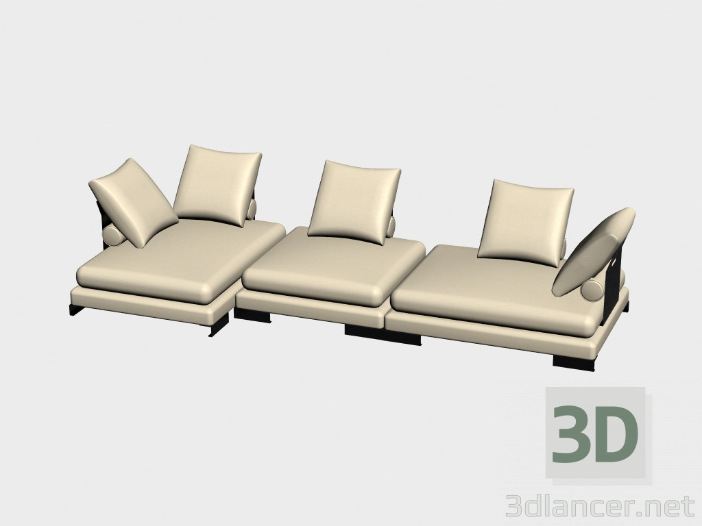 modello 3D Divano modulare sito (III-variante) - anteprima