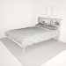 3d DARK CAPPUCCINO FULL DOUBLE BED WITH BOOKCASE HEADBOARD model buy - render