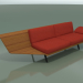3D Modell Modul eckige Doppel Lounge 4406 (90 ° rechts, Teak-Effekt) - Vorschau