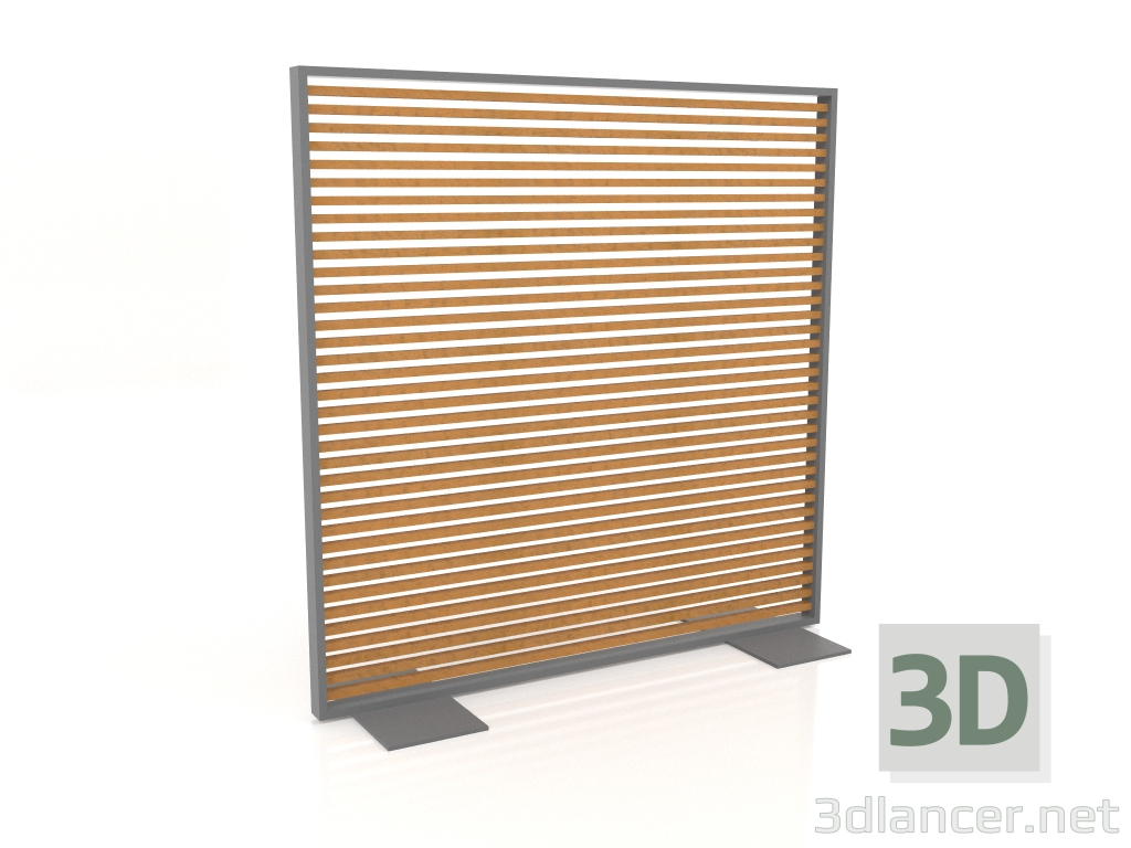 3d model Mampara de madera artificial y aluminio 150x150 (Roble dorado, Antracita) - vista previa