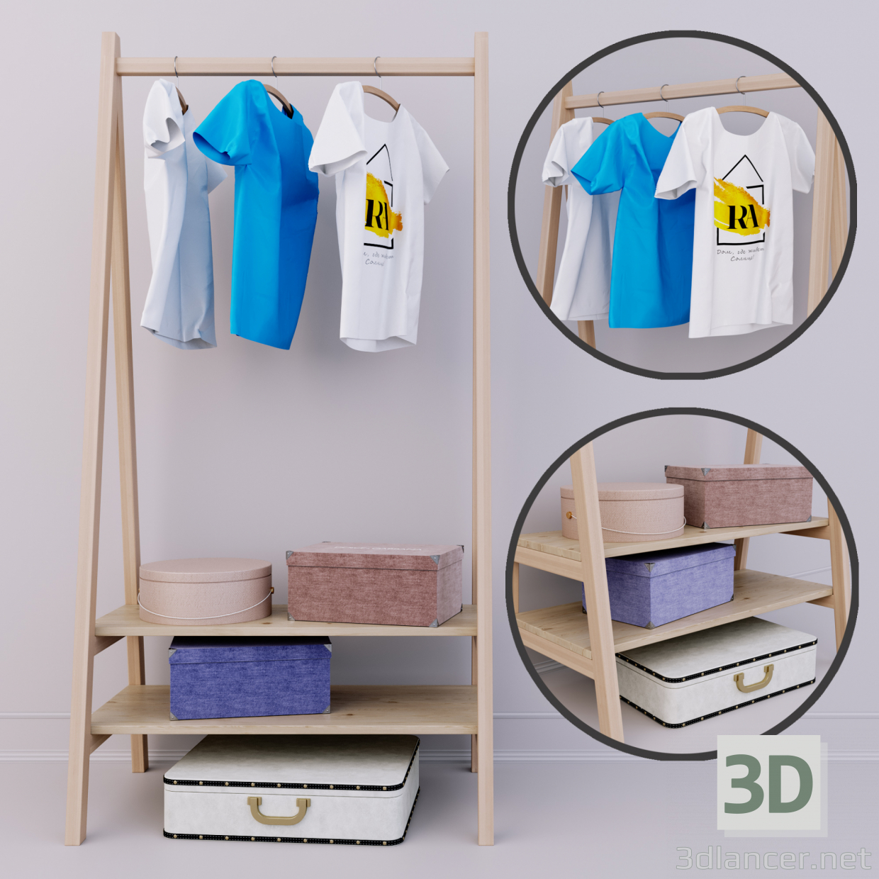 3D Askı | koridorda ayarla modeli satın - render