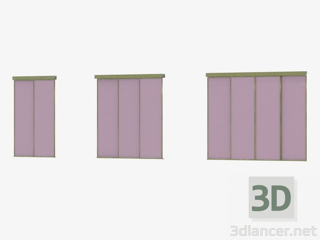 3d model Interroom partition A4 (champane gray) - preview