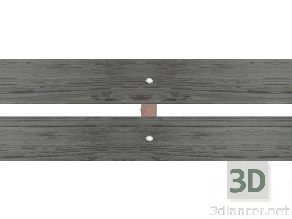 3d Bench Wooden Metal 01 model buy - render