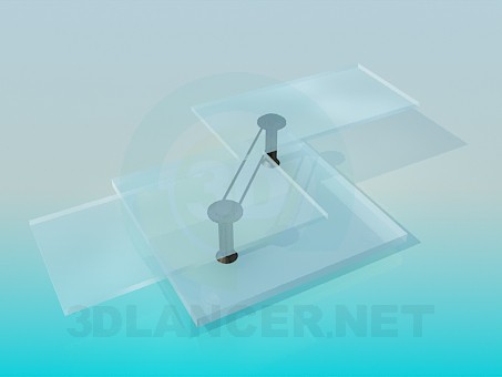 3d модель Стеклянный журнальный столик в стиле хай-тек – превью