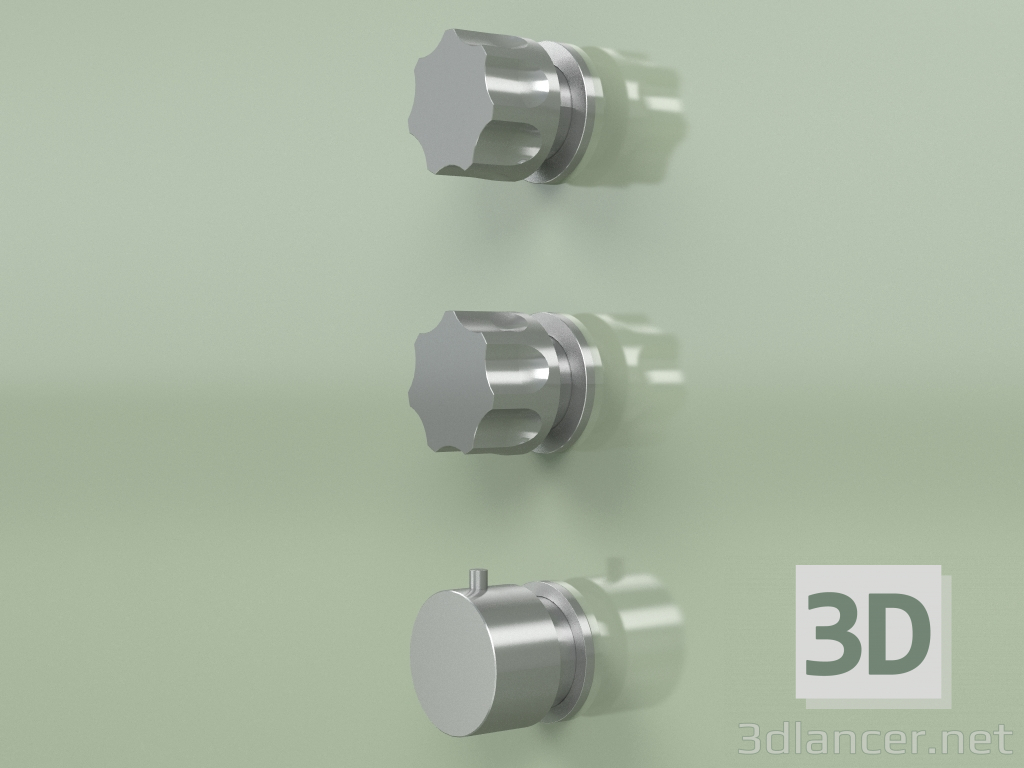 3d model Thermostatic mixer set with 2 shut-off valves (17 49 0, AS) - preview