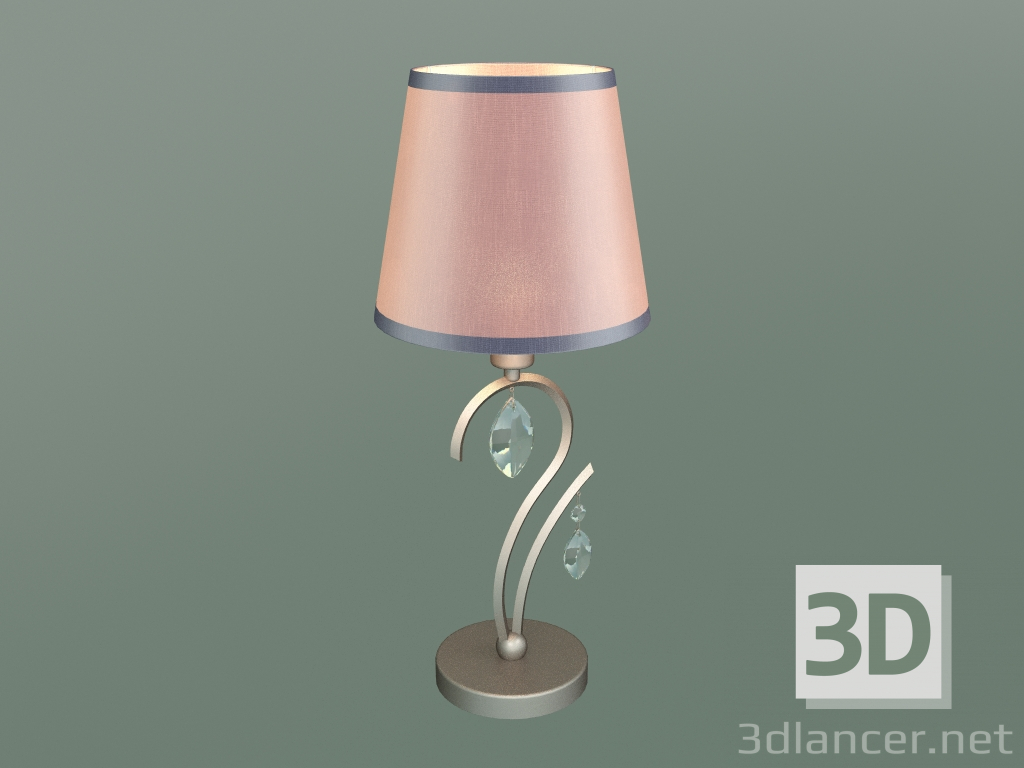 3d model Lámpara de mesa 01059-1 (níquel satinado - Strotskis de cristal transparente) - vista previa