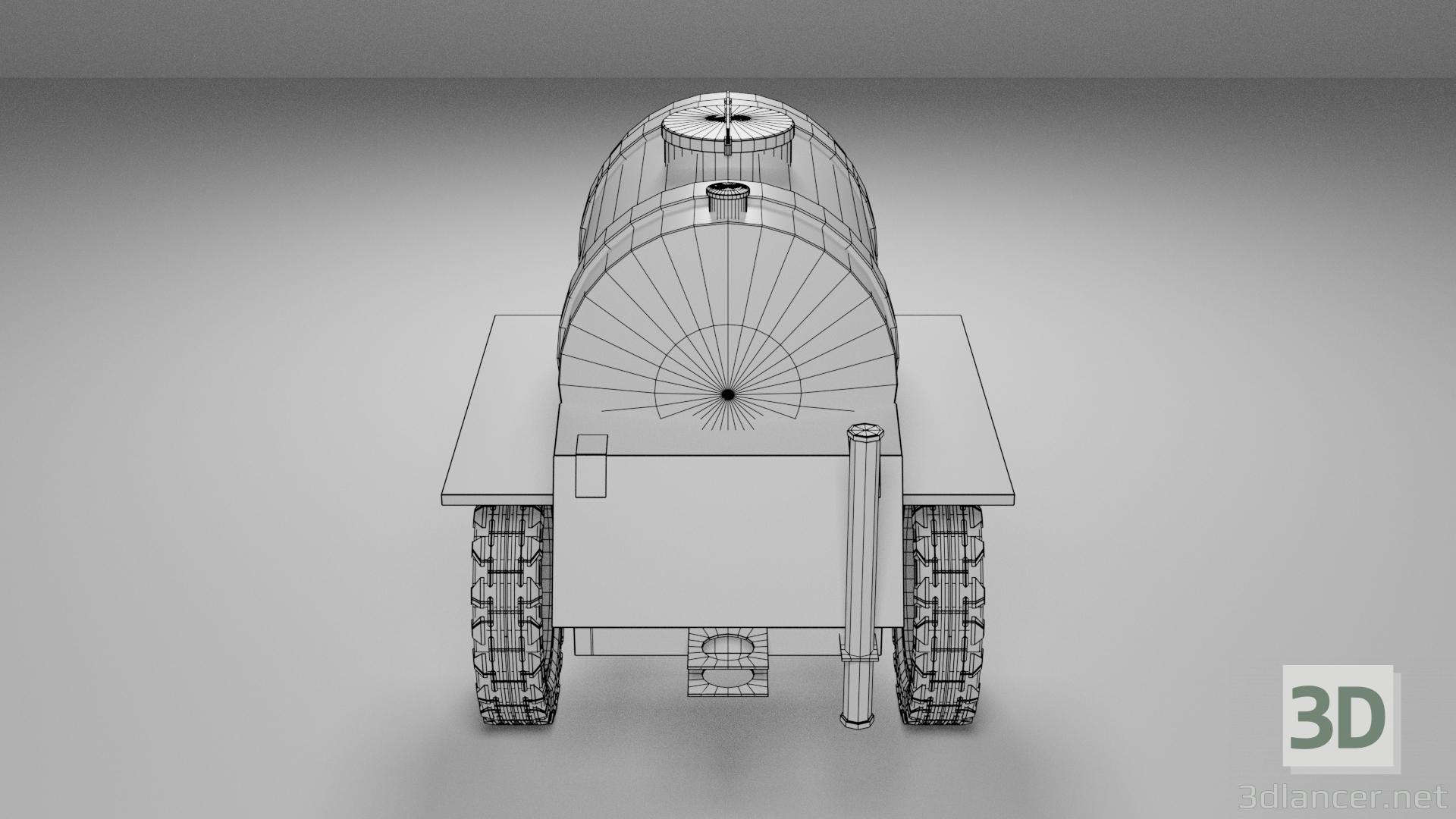 modello 3D di Rimorchio a botte. Birra comprare - rendering