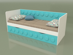 Schlafsofa für Teenager mit 1 Schublade (Aqua)