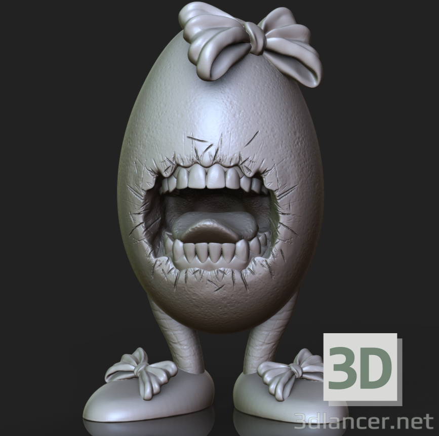 modèle 3D de oeuf plein de dents acheter - rendu