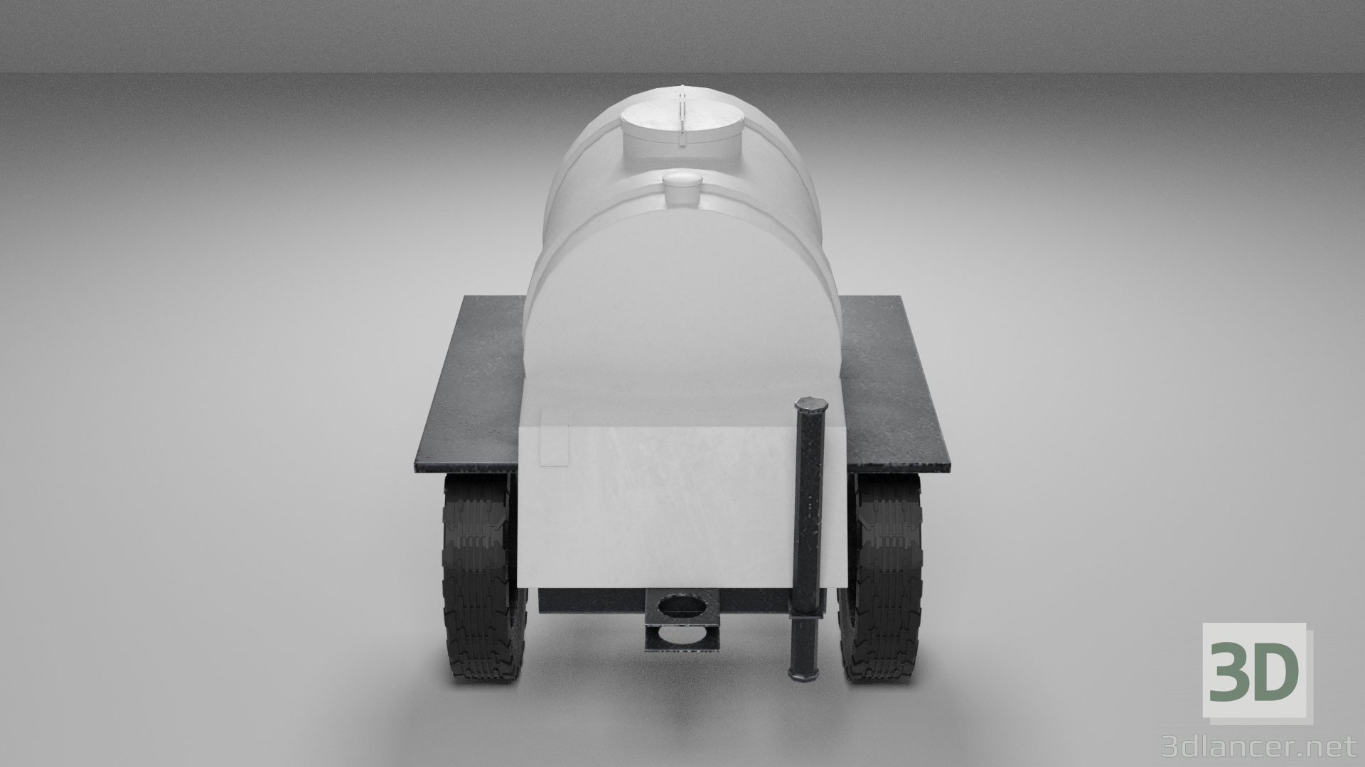 3d Barrel trailer. Milk model buy - render