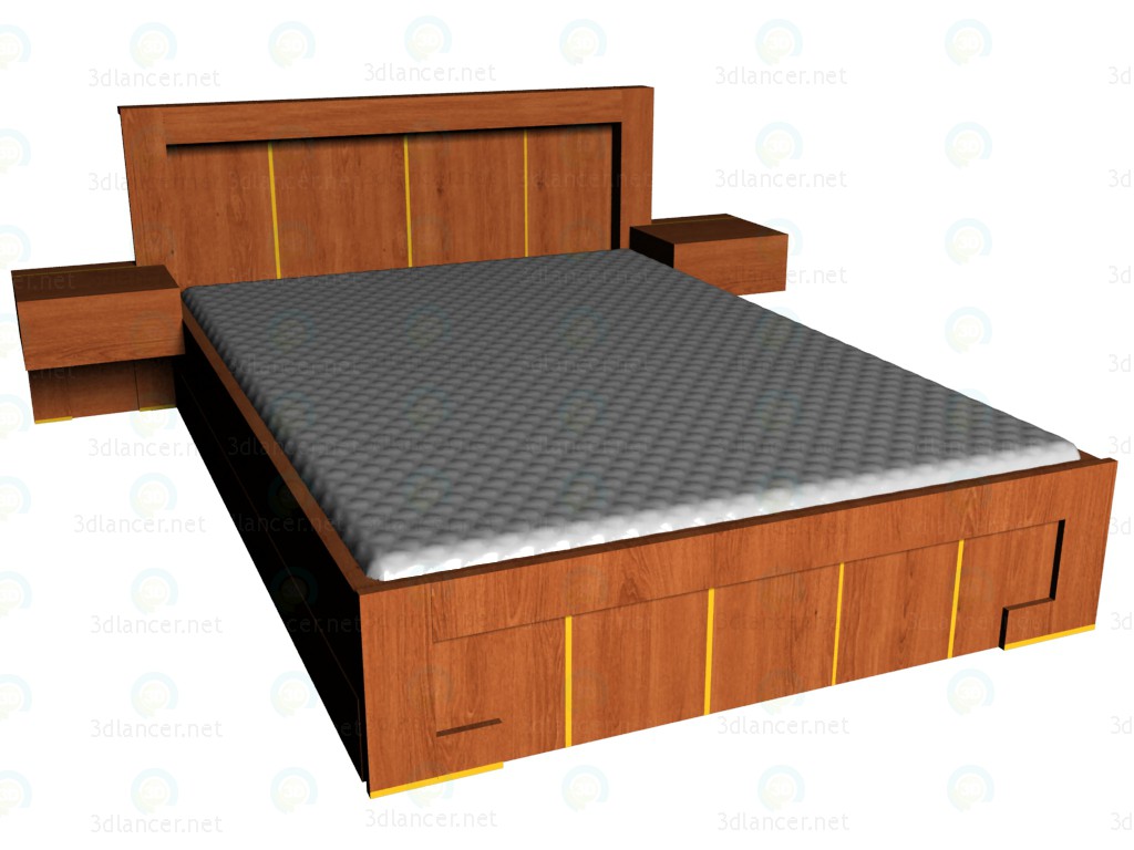 3D Modell Bett 140 x 200 - Vorschau