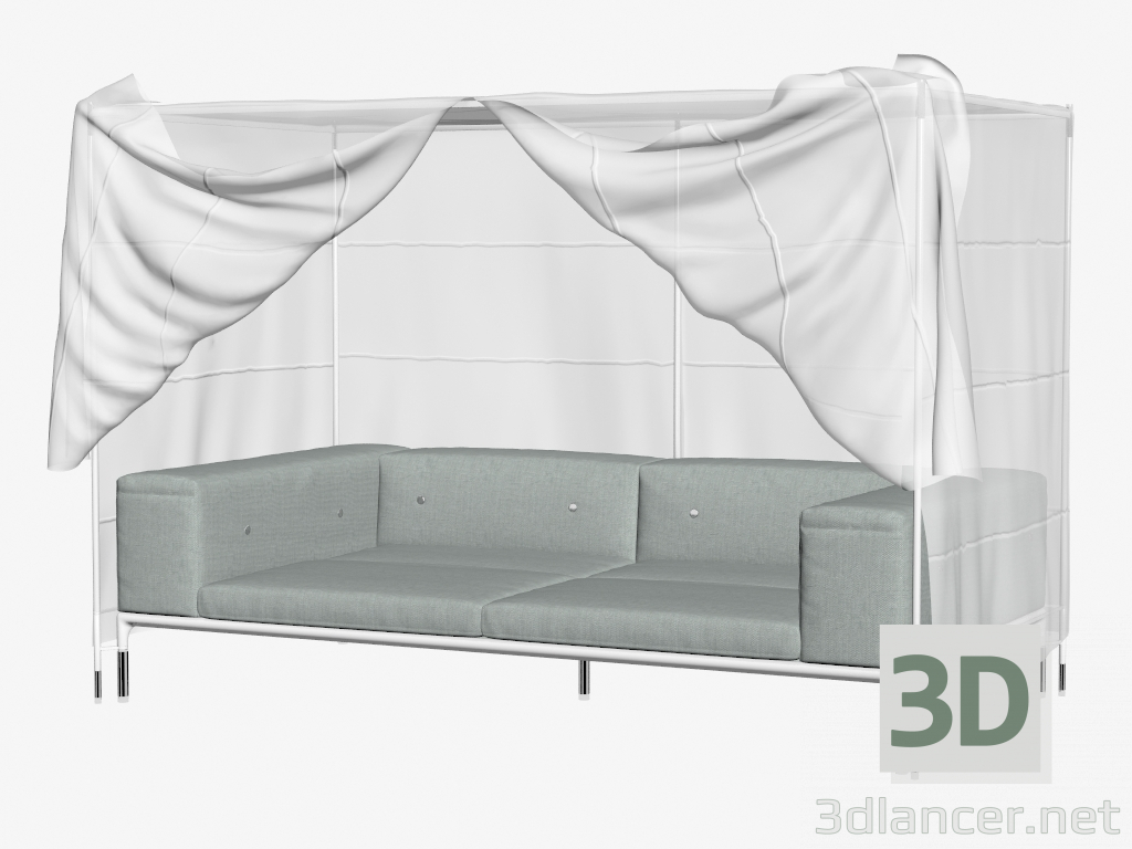 3d model Double sofa with cover - preview
