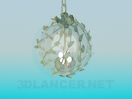 3d model Lámpara esférica con ramas - vista previa