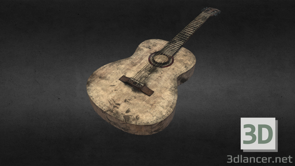 3d Акустична гітара (Acoustic guitar) модель купити - зображення